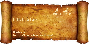 Libi Alex névjegykártya